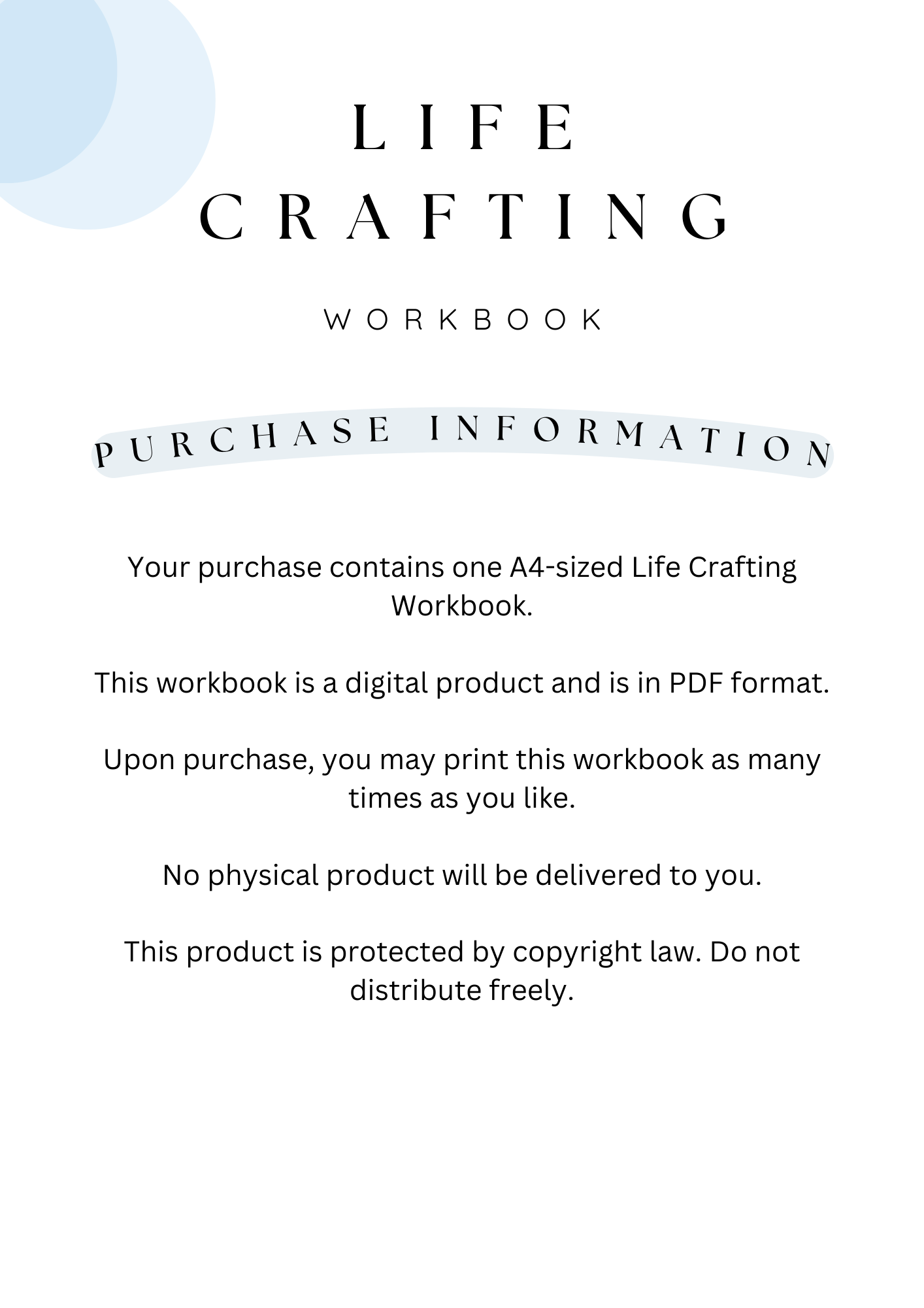 Life Crafting Workbook – Vie Intuit